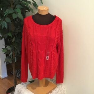 So  juniors cable knit sweater red XL
